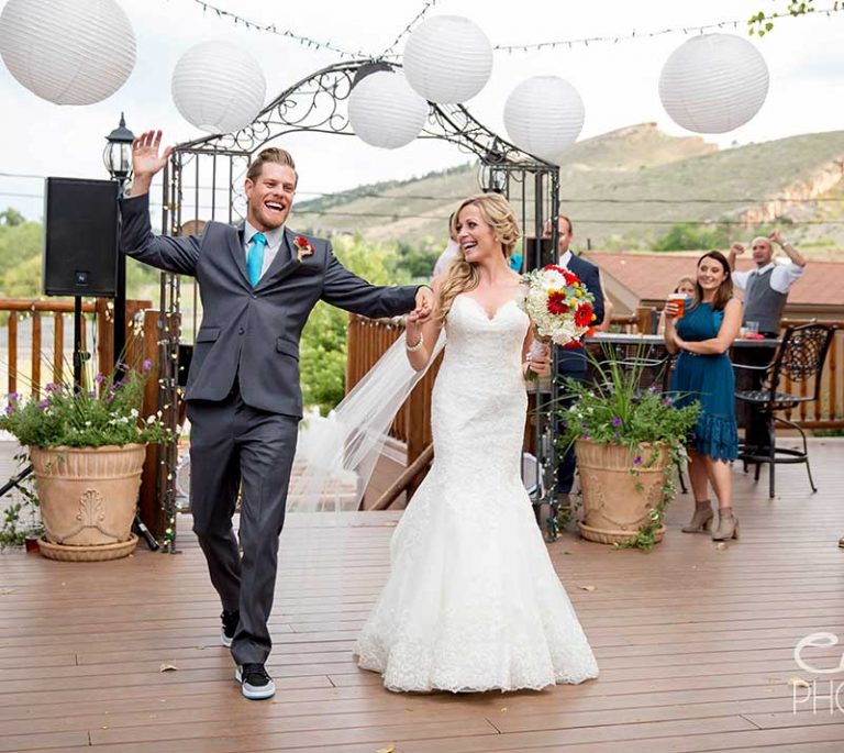 Ellis ranch happy couple paper lanterns - Estes Park Wedding Venues