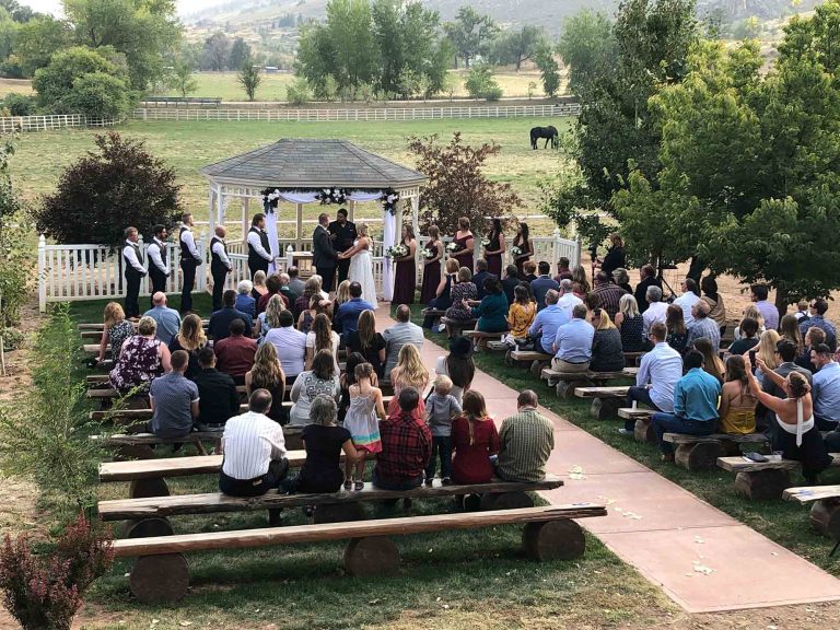Ellis ranch wedding ceremony outside - Inexpensive Wedding Venues Colorado